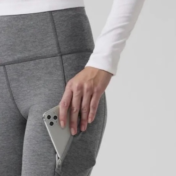 Athleta Rainier Heathered Tight Leggings Heather Grey Womens Large - Picture 3 of 11